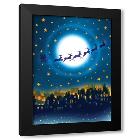 In Flight Black Modern Wood Framed Art Print with Double Matting by P.S. Art