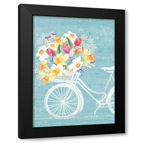Spring Time Black Modern Wood Framed Art Print with Double Matting by P.S. Art