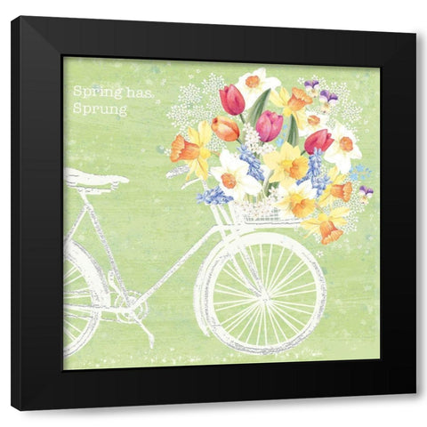 Spring Sprung Black Modern Wood Framed Art Print with Double Matting by P.S. Art