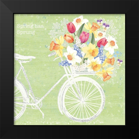 Spring Sprung Black Modern Wood Framed Art Print by P.S. Art