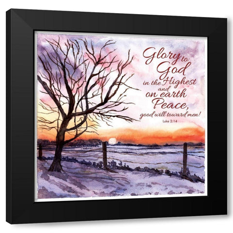 Glory to God Black Modern Wood Framed Art Print by P.S. Art