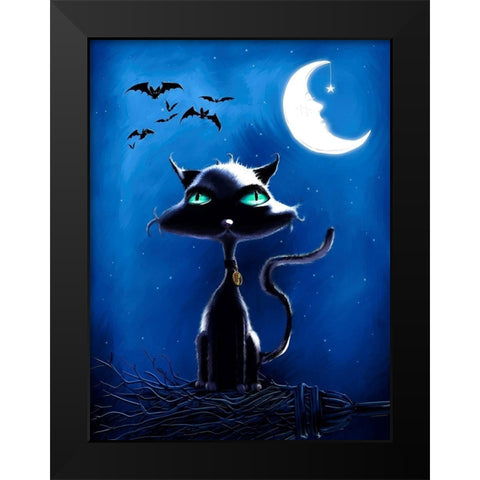 Black Cat Black Modern Wood Framed Art Print by P.S. Art