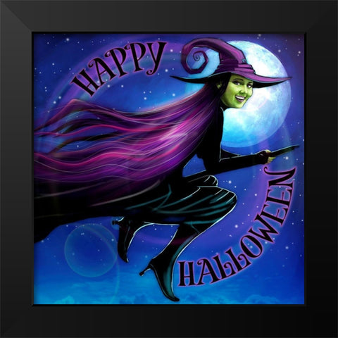 Witch Black Modern Wood Framed Art Print by P.S. Art