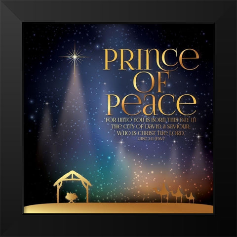 Prince of Peace Black Modern Wood Framed Art Print by P.S. Art