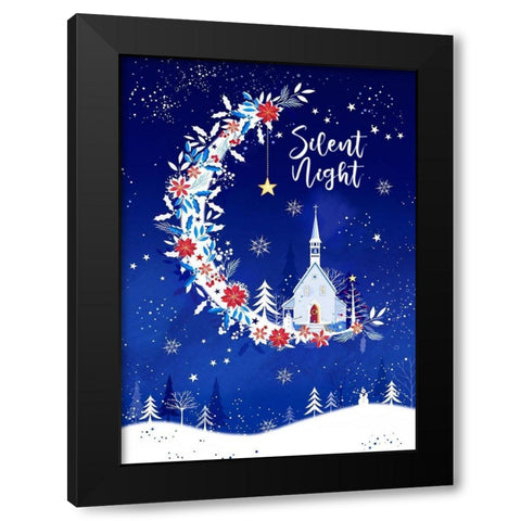 Silent Night Black Modern Wood Framed Art Print with Double Matting by P.S. Art