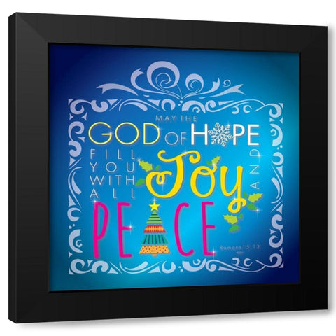 Peace Black Modern Wood Framed Art Print with Double Matting by P.S. Art