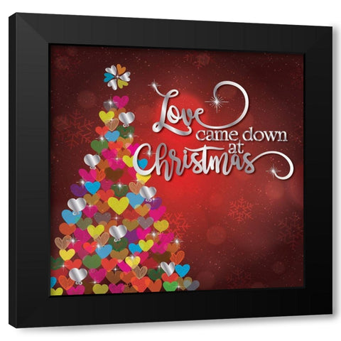 Love Christmas Black Modern Wood Framed Art Print with Double Matting by P.S. Art