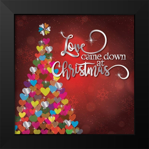 Love Christmas Black Modern Wood Framed Art Print by P.S. Art