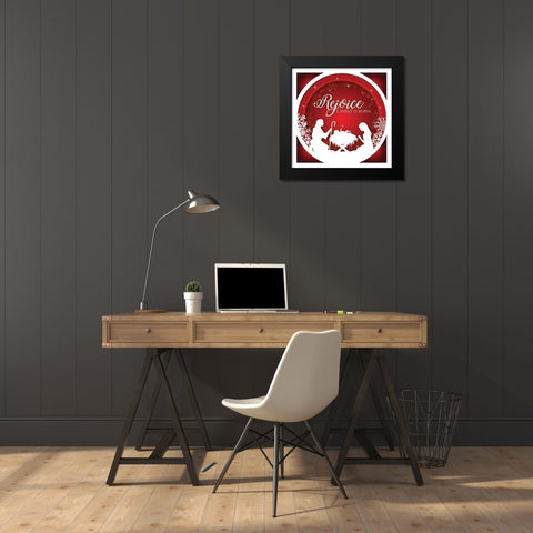 Rejoice Black Modern Wood Framed Art Print by P.S. Art