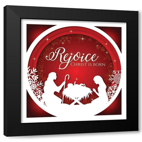 Rejoice Black Modern Wood Framed Art Print with Double Matting by P.S. Art