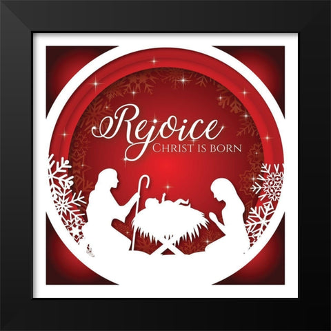 Rejoice Black Modern Wood Framed Art Print by P.S. Art