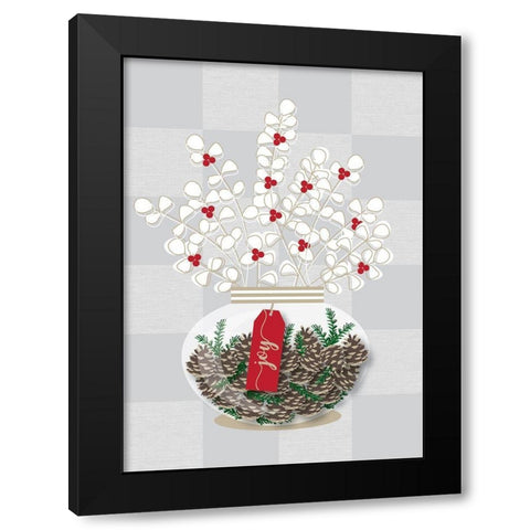 Joy Black Modern Wood Framed Art Print with Double Matting by P.S. Art