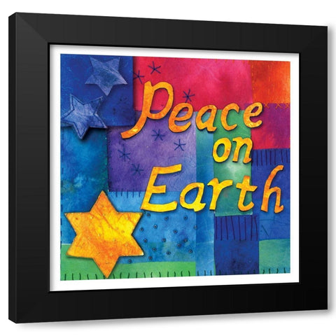 Peace on Earth Black Modern Wood Framed Art Print by P.S. Art