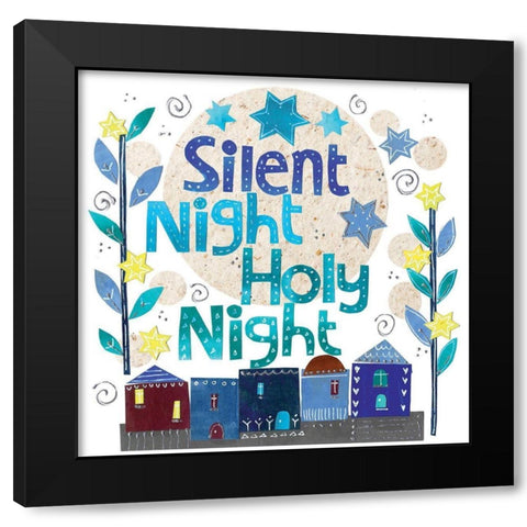Silent Night Black Modern Wood Framed Art Print with Double Matting by P.S. Art