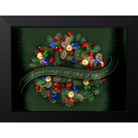 Greetings to the Season Black Modern Wood Framed Art Print by P.S. Art