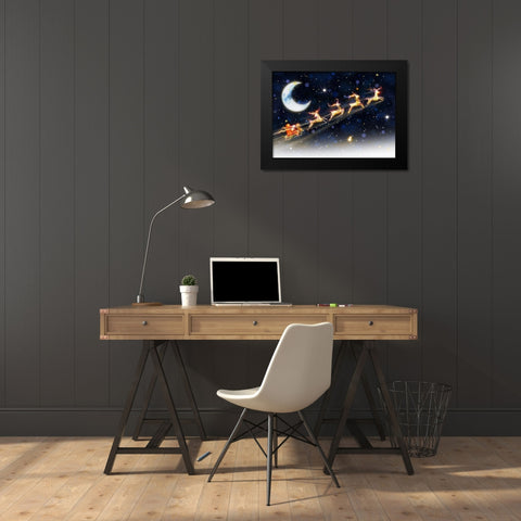 Up and Away Black Modern Wood Framed Art Print by P.S. Art