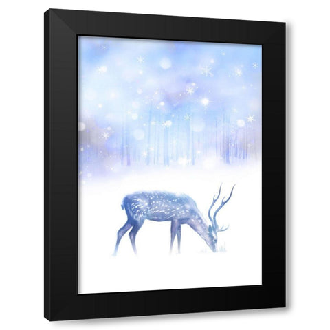 Simple Night Black Modern Wood Framed Art Print by P.S. Art