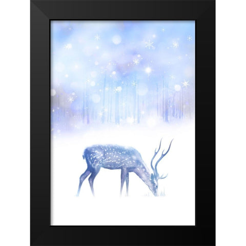 Simple Night Black Modern Wood Framed Art Print by P.S. Art