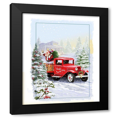 Northpole Black Modern Wood Framed Art Print by P.S. Art
