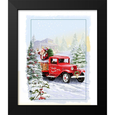 Northpole Black Modern Wood Framed Art Print by P.S. Art