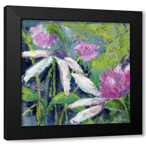 Lavender Flower Fields Black Modern Wood Framed Art Print with Double Matting by Pamela J. Wingard