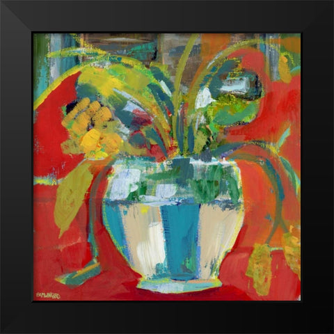 Abstract Floral II Black Modern Wood Framed Art Print by Pamela J. Wingard