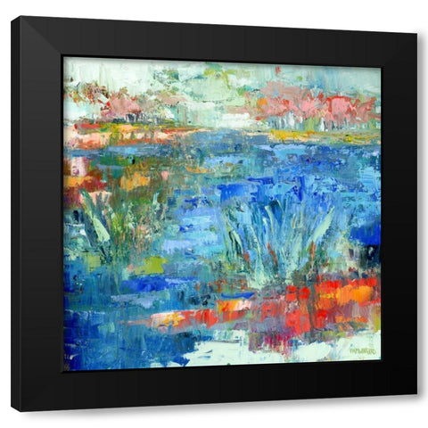 Blue Marsh Black Modern Wood Framed Art Print by Pamela J. Wingard