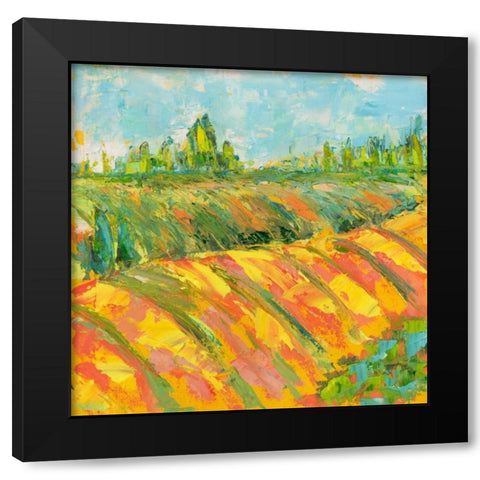 Cheerful Wine Country Black Modern Wood Framed Art Print with Double Matting by Pamela J. Wingard