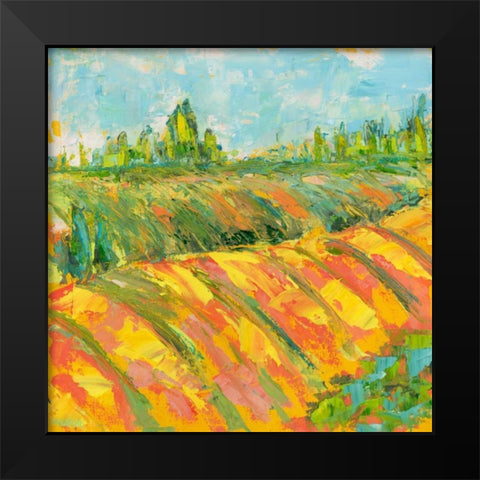 Cheerful Wine Country Black Modern Wood Framed Art Print by Pamela J. Wingard