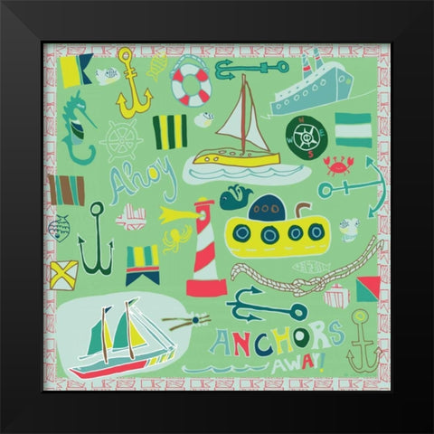 Ahoy Black Modern Wood Framed Art Print by Pamela J. Wingard