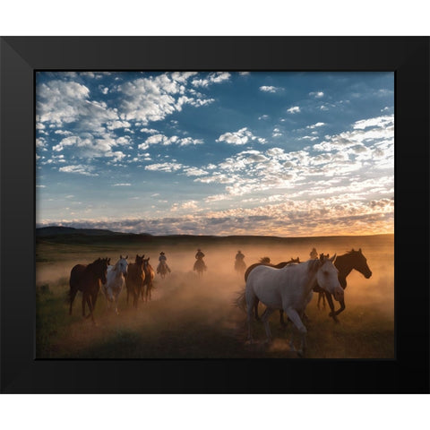 Ghost Riders Black Modern Wood Framed Art Print by PBurchettPhoto