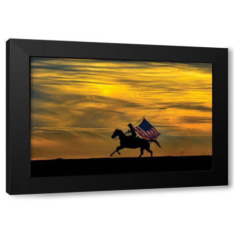 Patriotic Run Black Modern Wood Framed Art Print with Double Matting by PBurchettPhoto