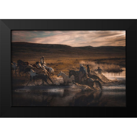 Take the Jump Black Modern Wood Framed Art Print by PBurchettPhoto