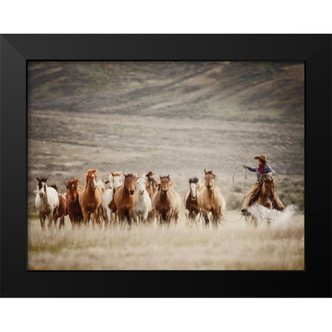 Bringing the Remuda Black Modern Wood Framed Art Print by PBurchettPhoto