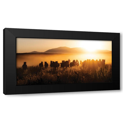 Sunset Run Black Modern Wood Framed Art Print with Double Matting by PBurchettPhoto