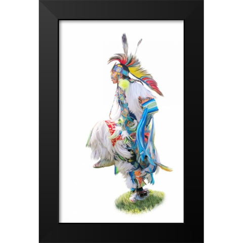 Native American Dancer Black Modern Wood Framed Art Print by Murdock, Ramona