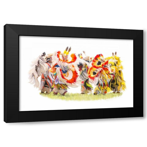 Native Color in Motion Black Modern Wood Framed Art Print with Double Matting by Murdock, Ramona