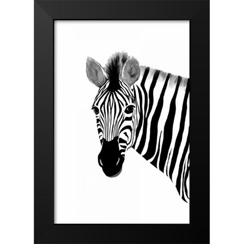 Zack a Zebra Black Modern Wood Framed Art Print by Murdock, Ramona