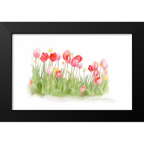 Tulips III Black Modern Wood Framed Art Print by Murdock, Ramona