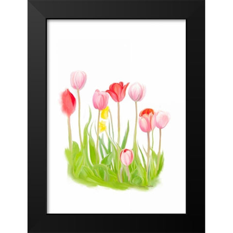 Tulips IV Black Modern Wood Framed Art Print by Murdock, Ramona