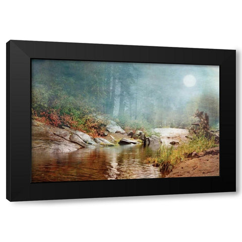 Foggy Fishin Hole Black Modern Wood Framed Art Print by Murdock, Ramona