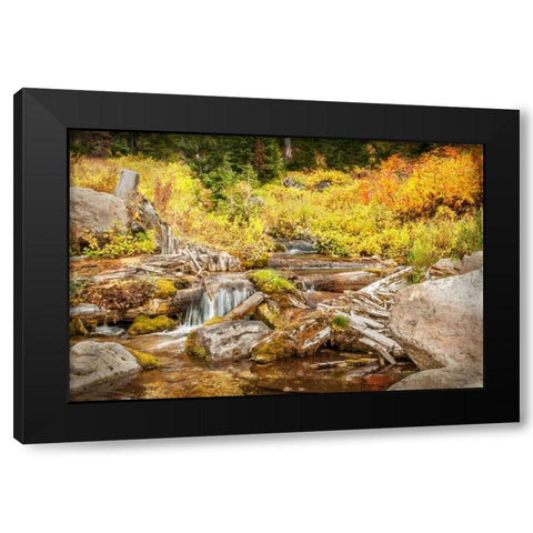 Alpine Waterfall Black Modern Wood Framed Art Print by Murdock, Ramona