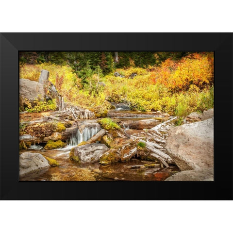 Alpine Waterfall Black Modern Wood Framed Art Print by Murdock, Ramona