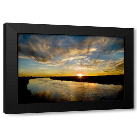 Canal Sunset Black Modern Wood Framed Art Print by Murdock, Ramona
