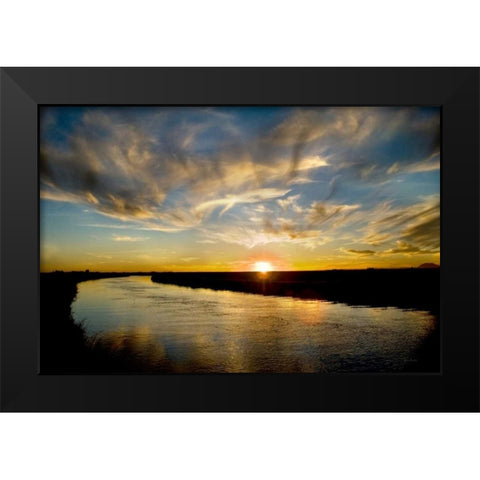 Canal Sunset Black Modern Wood Framed Art Print by Murdock, Ramona