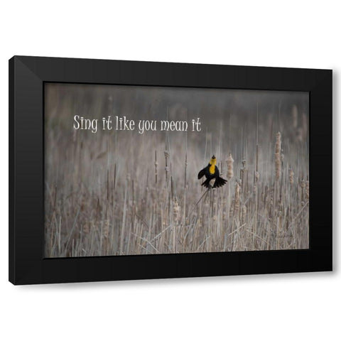 Sing Black Modern Wood Framed Art Print by Murdock, Ramona