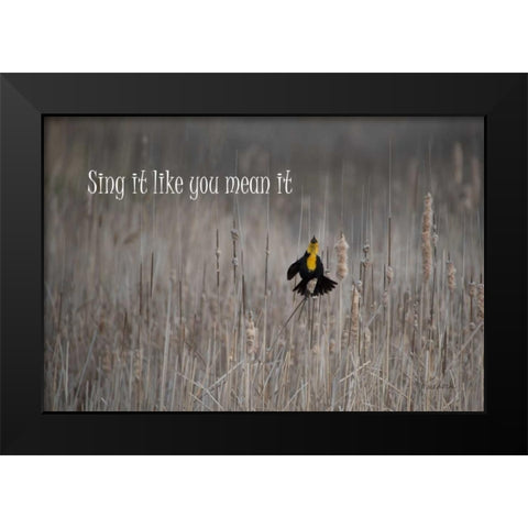 Sing Black Modern Wood Framed Art Print by Murdock, Ramona