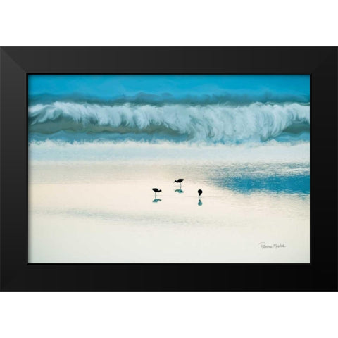 Just Three Black Modern Wood Framed Art Print by Murdock, Ramona