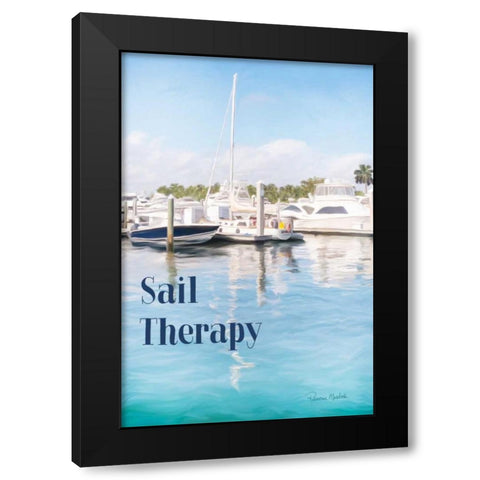 Sail Therapy Black Modern Wood Framed Art Print by Murdock, Ramona