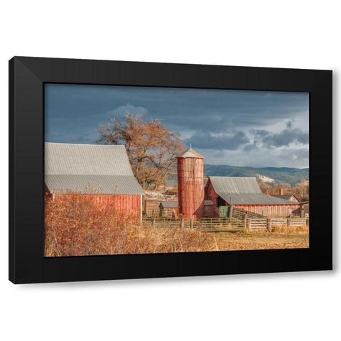 Vintage Red Barn Black Modern Wood Framed Art Print by Murdock, Ramona